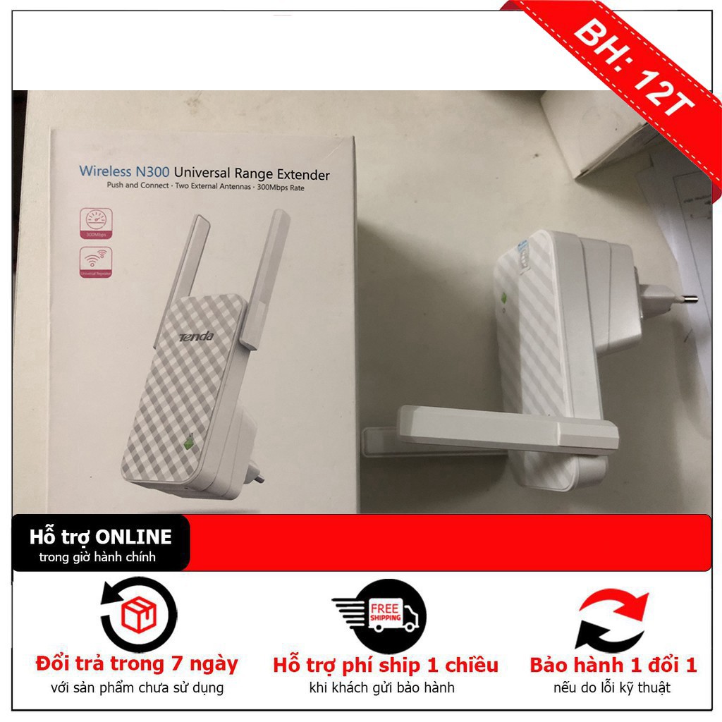 [1 đổi 1] Kích Sóng Wifi Repeater 300Mbps Tenda A9 - Hàng Chính Hãng - Bảo hành 36 tháng