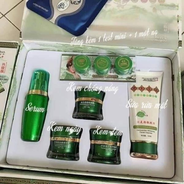 CÓ VIDEO - Bộ kem hoàng cung xanh 5 món loại bỏ nám ,mụn hiệu quả
