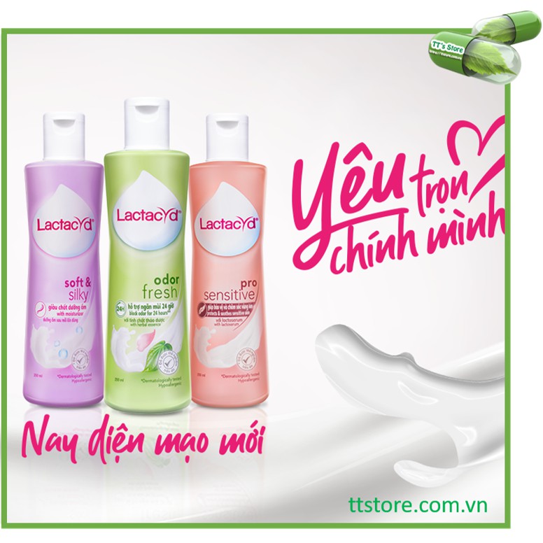 [Mẫu mới] Dung dịch vệ sinh Lactacyd FH/ Pro senstive - lá trầu không ngày dài tươi mát/ Odor Fresh - soft & silky