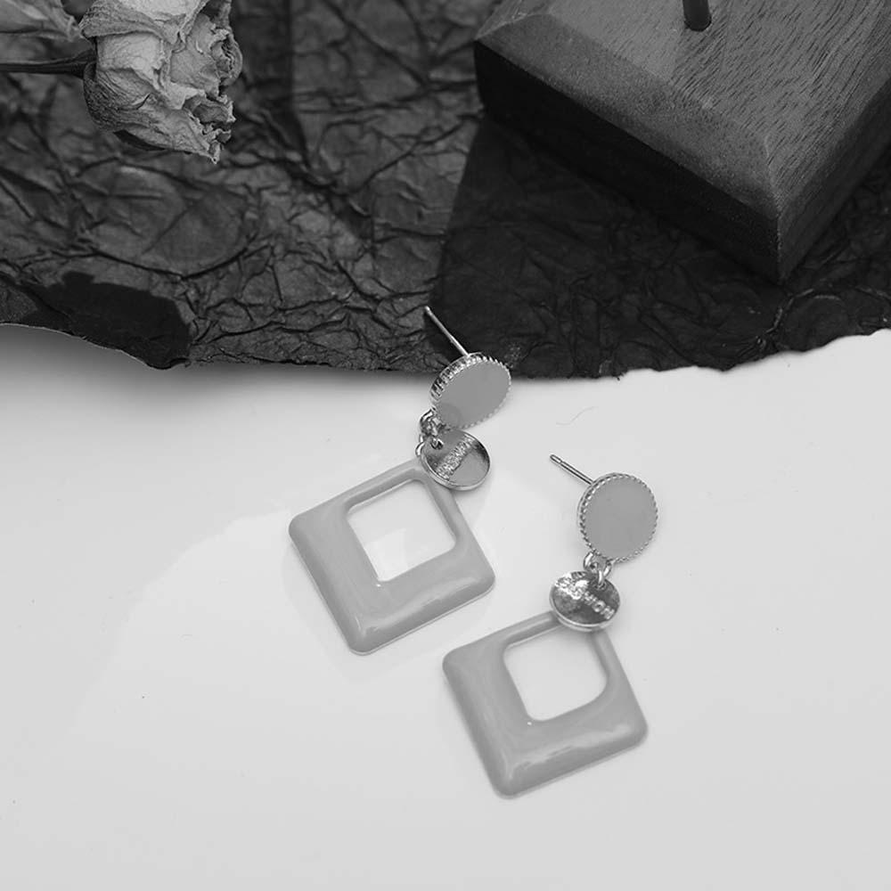 Bông Tai S925 Hình Vuông Phong Cách Hàn Quốc Tối Giản Thời Trang