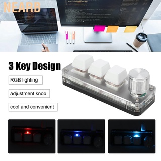 Nearb Mini 3 Key Keypad Mechanical White Gaming Keyboard Programmable One Handed❤GIP