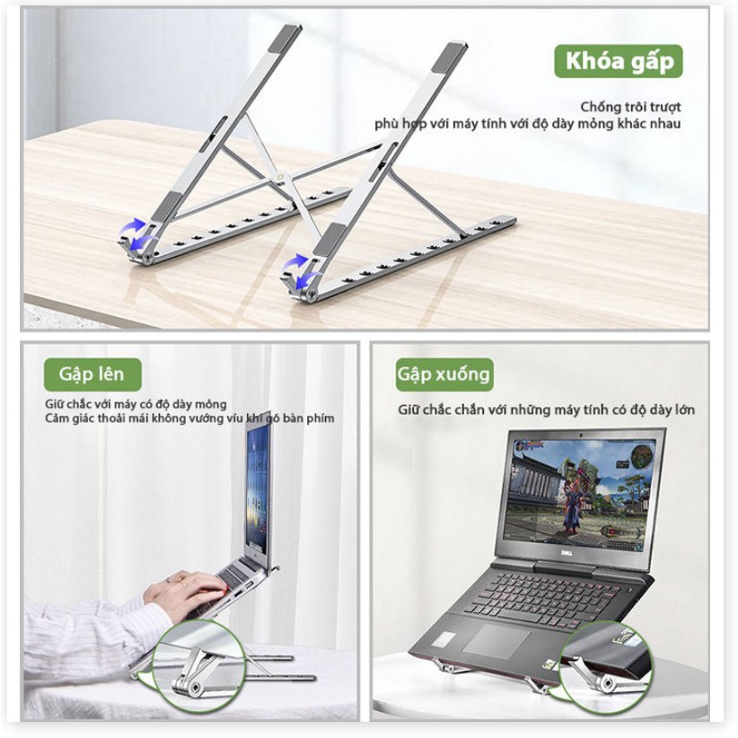 Giá đỡ xếp gọn cho Laptop tản nhiệt hiệu quả V01 Metal Holder