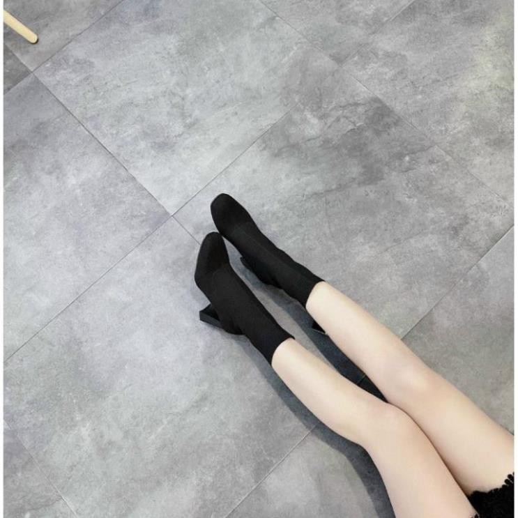 Hhm Boot Len Zara Gót Trụ 7p Ôm Chân Mềm Êm Fullbox Tag Cao Cấp