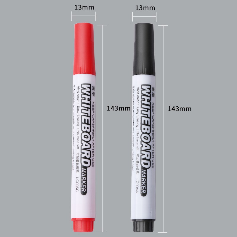 Bộ 6 bút lông viết bảng trắng Licao màu đen/xanh dương/đỏ có thể thay mực tiện dụng