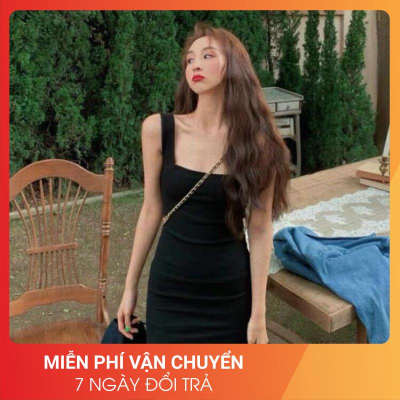 [Ảnh thật] Váy hai dây bản to co giãn cổ vuông 24APRIL 🌸 Váy 2 dây basic hottrend | BigBuy360 - bigbuy360.vn