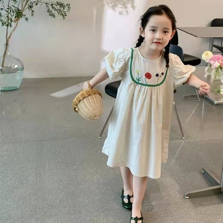 Đầm Công Chúa Dáng Dài Vải Cotton Thời Trang Hàn Quốc Mùa Hè Cho Bé Gái 5