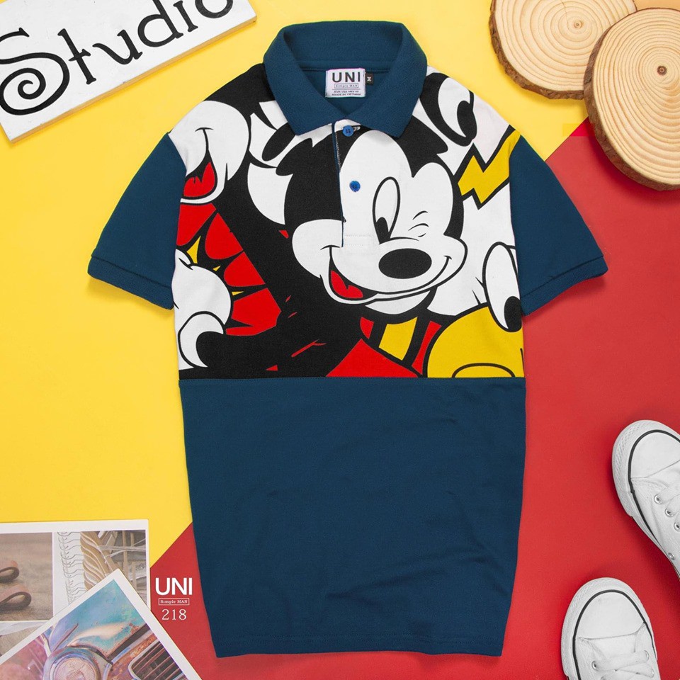 ÁO POLO chuột mickey 🐭 HÀNG VNXK CAO CẤP 1 đẹp siêu đẹp siêu đẹp1 | BigBuy360 - bigbuy360.vn
