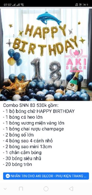 Set bóng trang trí đủ món như hình chỉ 215k