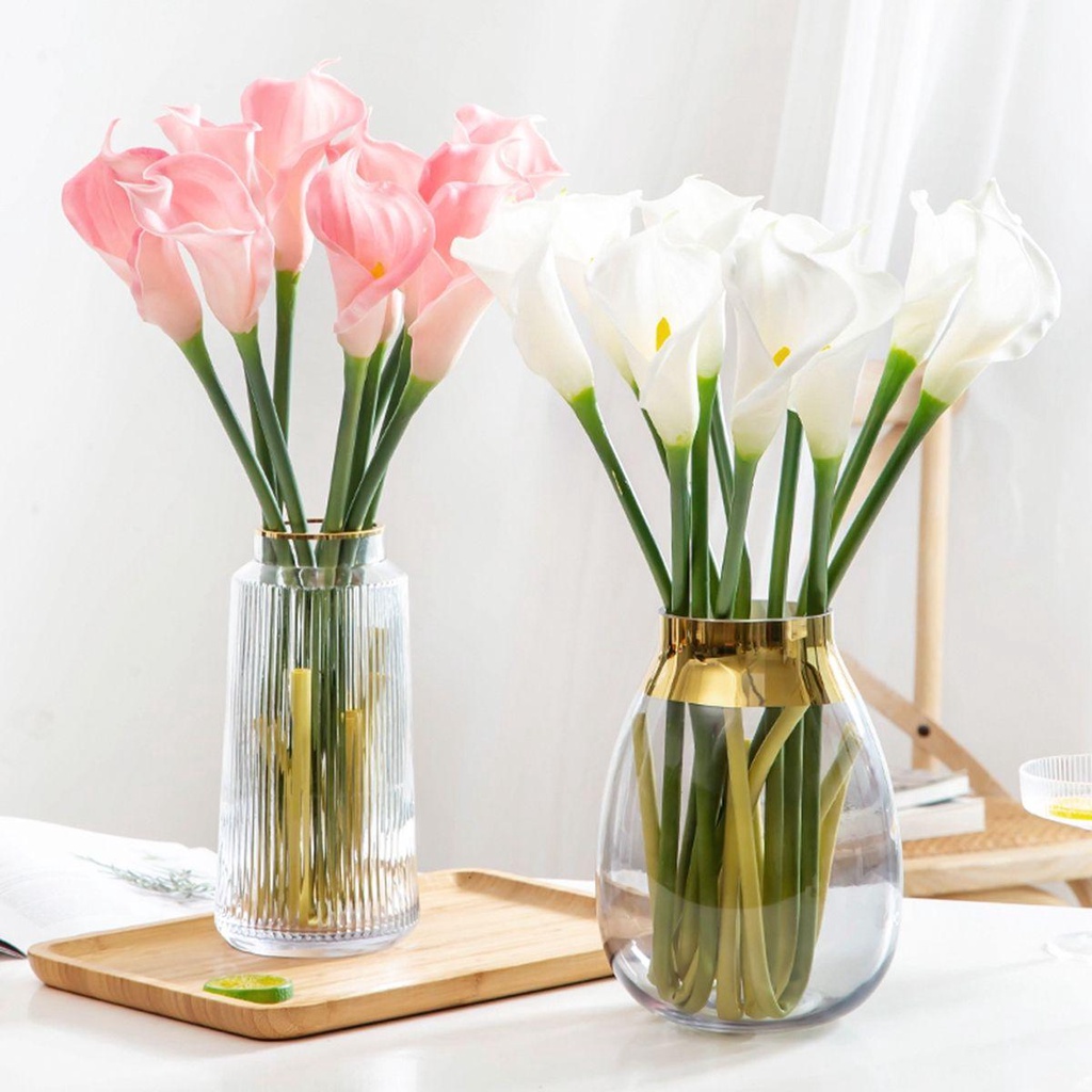 5 Cành Hoa Calla Lilies Giả Bằng Lụa Trang Trí Nhà Cửa