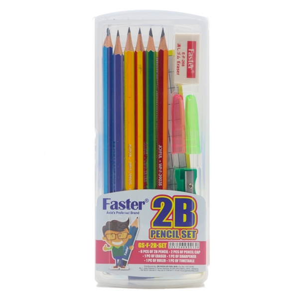 Bộ Bút Chì 2B - 1 - Faster GS-F-2B-SET - Faster