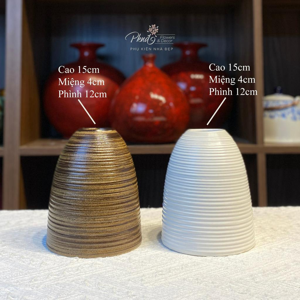 Bình chuông gốm mini cắm hoa siêu đẹp, siêu sang màu vintage đa dạng cao 15cm PKND FLOWERS & DECOR | MG159