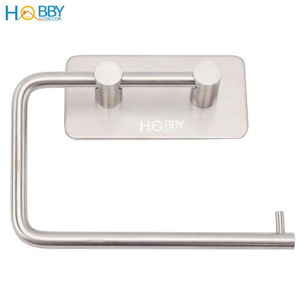 Giá treo cuộn giấy vệ sinh inox 304 dán tường Hobby home decor G1 có keo dán