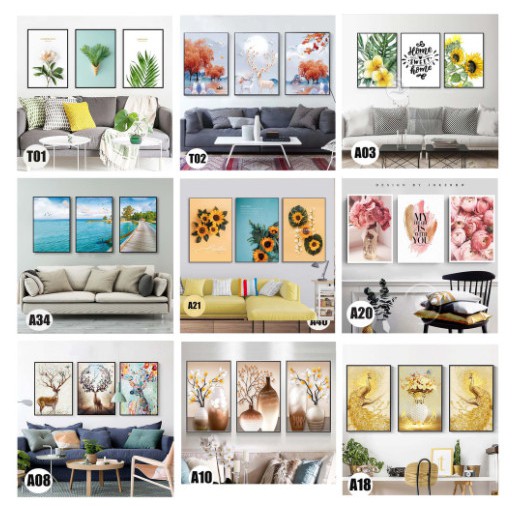 CANVAS KIM TUYẾN CAO CẤP - TRANH BỘ 3 TREO TƯỜNG CỠ ĐẠI - GIÁ RẺ KÈM KHUNG - TRANH TRỪU TƯỢNG- MELYHOME- TB30910FGC7