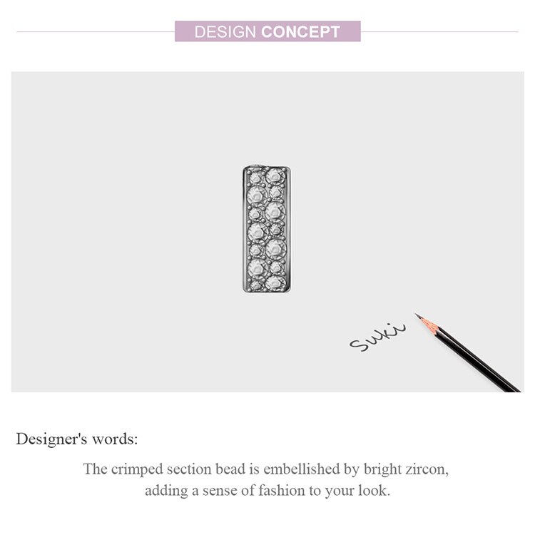 Hạt charm BAMOER SCC1609 làm từ bạc 925 đính đá CZ nhiều màu sắc làm trang sức vòng đeo tay DIY cho nữ