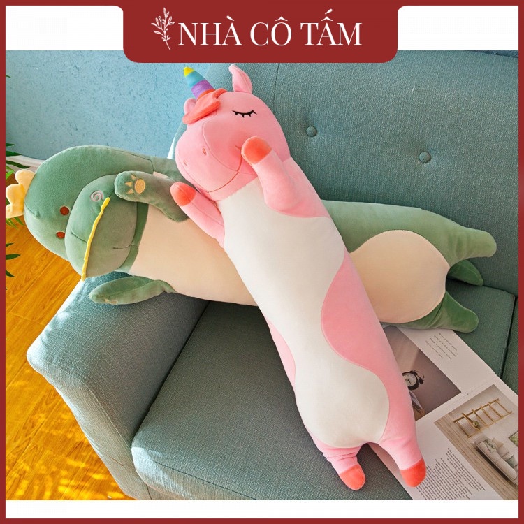 Bộ Gối Bông Gấu Bông Kỳ Lân Unicorn Và Khủng Long Size 1M2 Siêu Lớn Vải Nhung Mềm Mịn Bông Gòn Êm Ái Nhà Cô Tấm