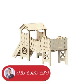 Biệt thự cầu thang gỗ cho chuột Hamster