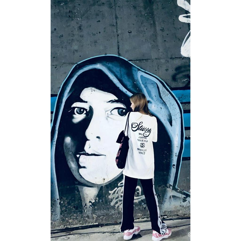 STUSSY Áo thun tay ngắn cổ tròn dáng rộng ST6 #