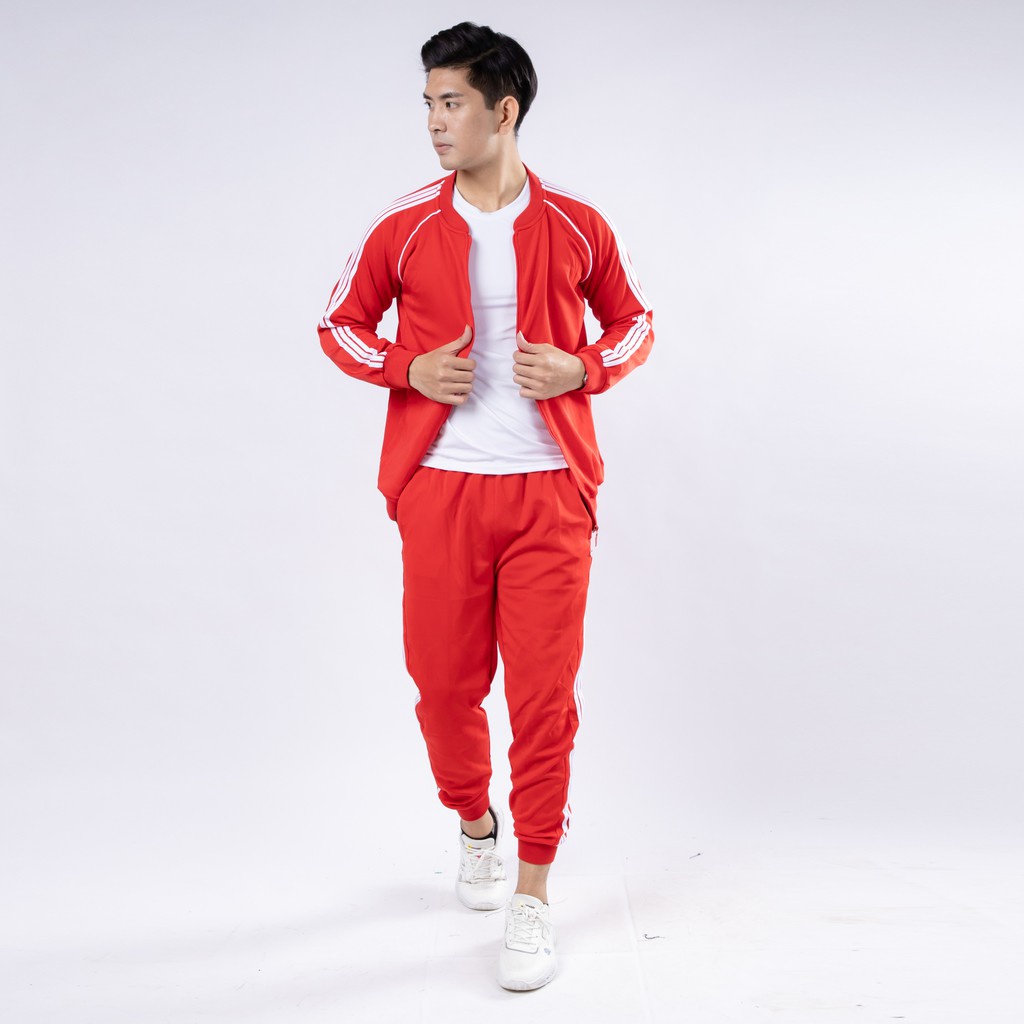Đồ bộ nam quần áo thể thao có khóa kéo chất polyester co giãn mềm mịn hottrend