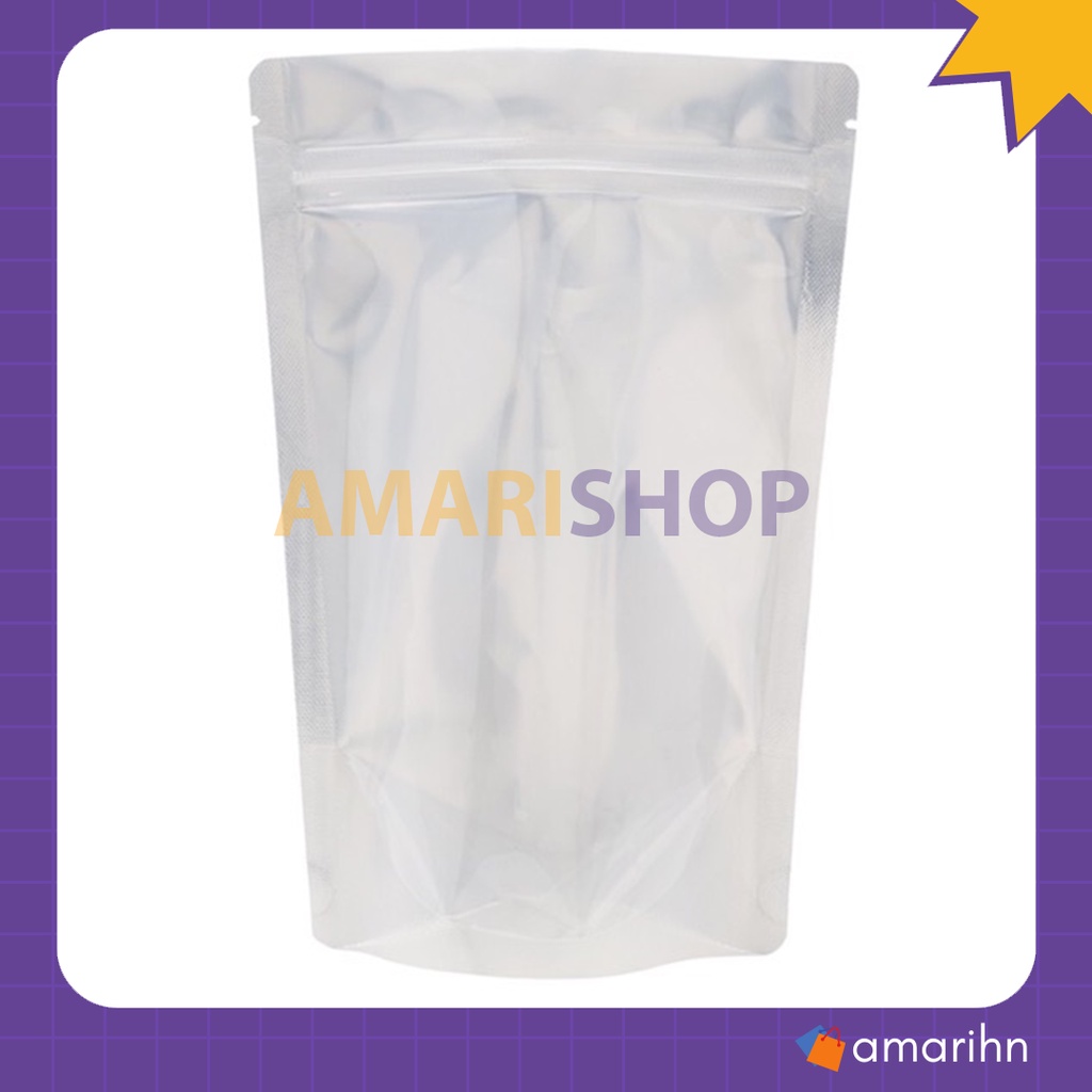 500g túi zipper bạc đáy đứng, túi zip 1 mặt bạc 1 mặt trong size 22x32cm đựng 1kg