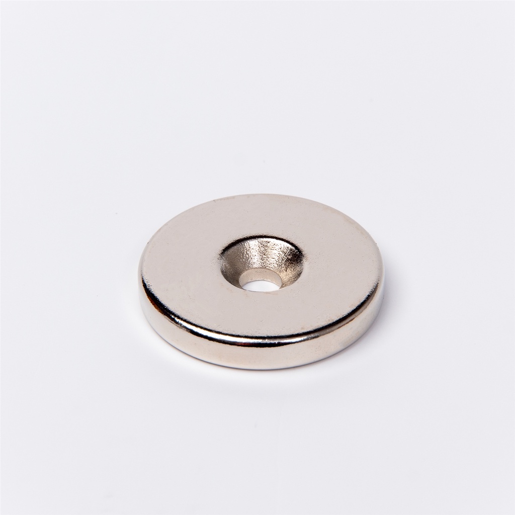 Nam châm 20x3mm lỗ 4mm viên hình tròn đất hiếm siêu mạnh