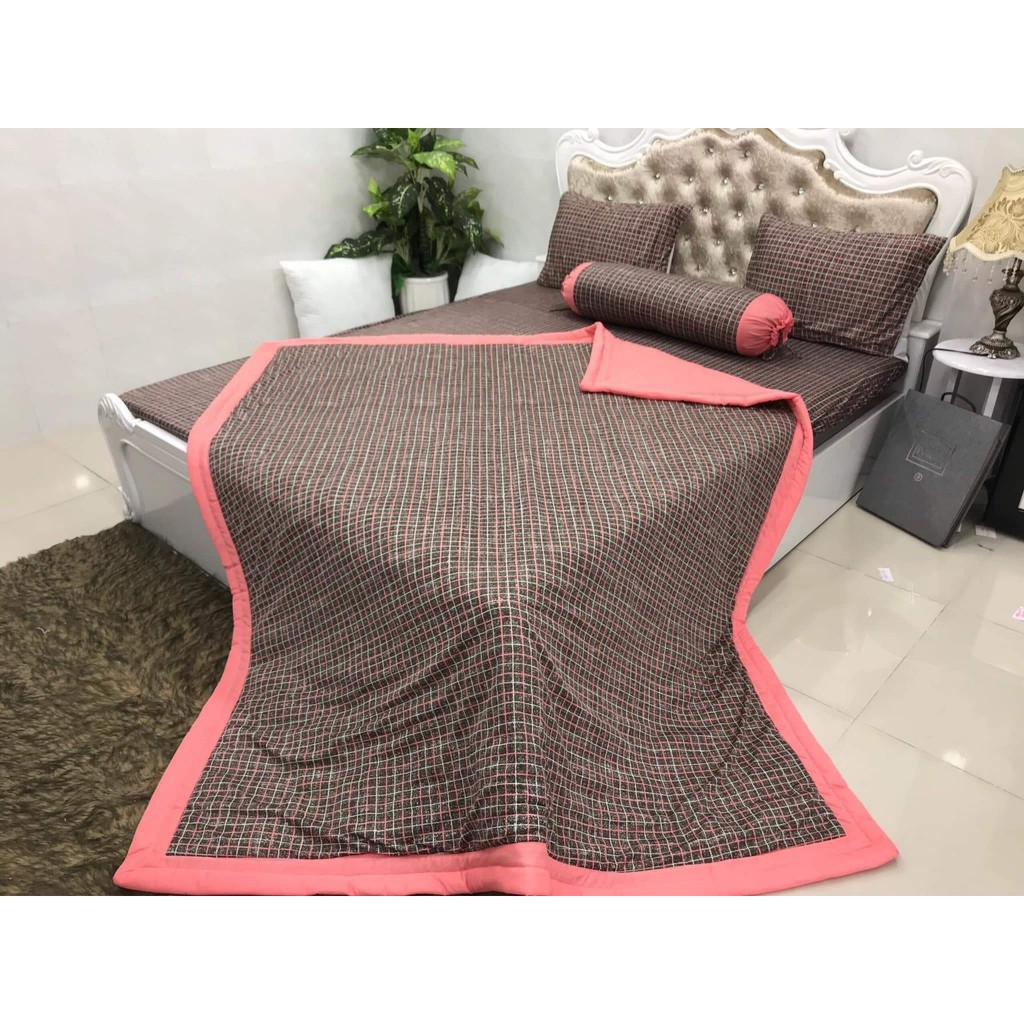 Drap thun mịn mát caro 4 món