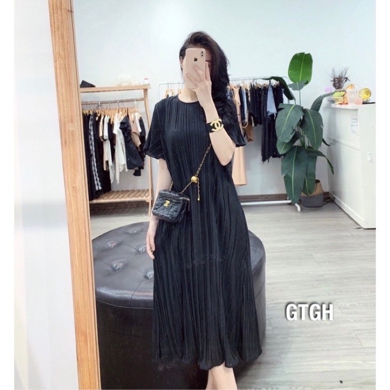 Váy Bầu Xếp Li Quảng Châu Xịn Đẹp Nhẹ Nhàng, Hàng Thiết Kế 2 Lớp Chuẩn Đẹp