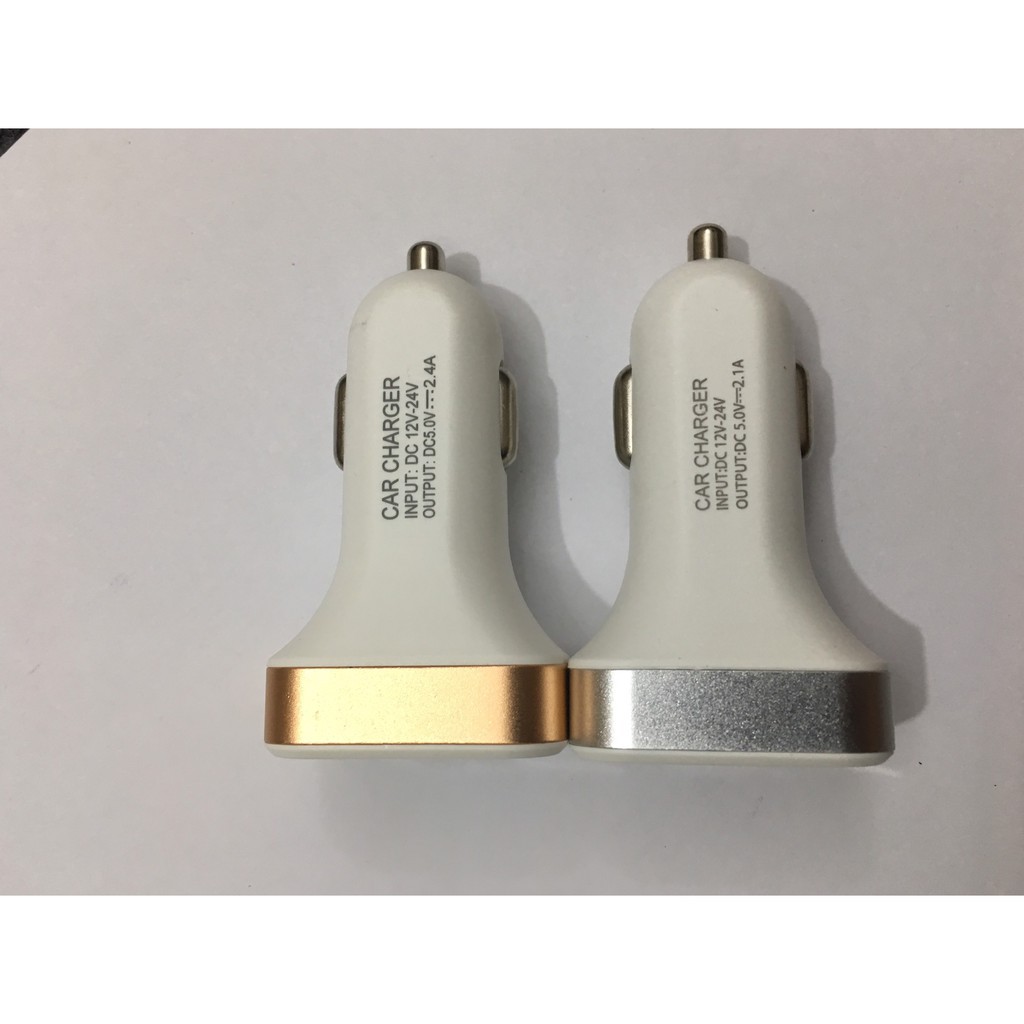 Tẩu sạc mini 2 cổng USB, sạc nhanh 2.4A, Có hiển thị điện áp ô tô hàng xịn