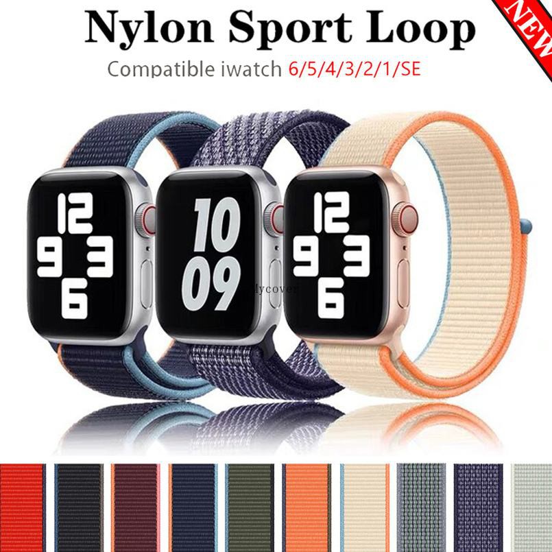 BR Dây đeo bằng nylon thay thế cho đồng hồ Iwatch Series 6 Se 5 4 3 2 1 44mm 40mm 42mm 38mm