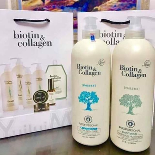 Cặp Dầu Gội Xả Biotin Collagen Trắng Giảm Rụng Tóc,Phục Hồi Tóc Khô Xơ, Hư Tổn Hàng Chính Hãng 1000ml | BigBuy360 - bigbuy360.vn