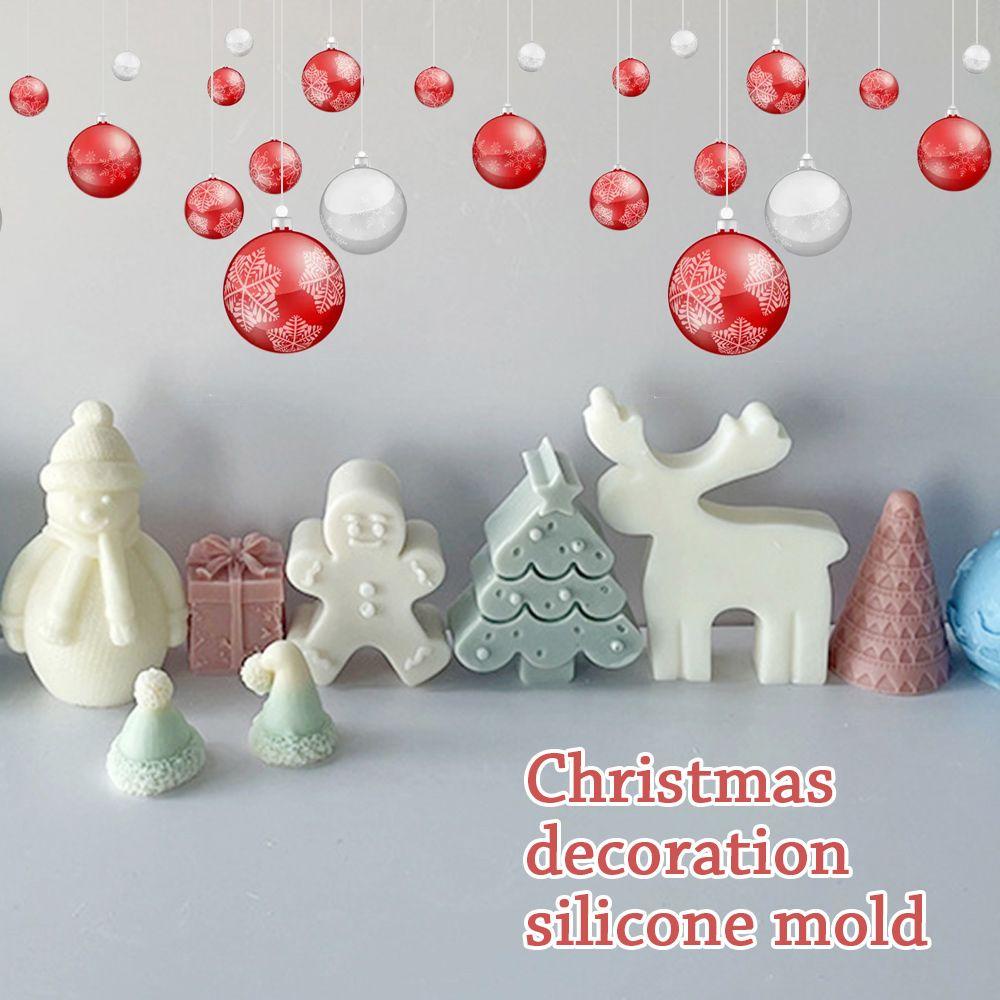Khuôn Silicone Tạo Hình Làm Nến Hình Bông Tuyết / Bánh Gừng /