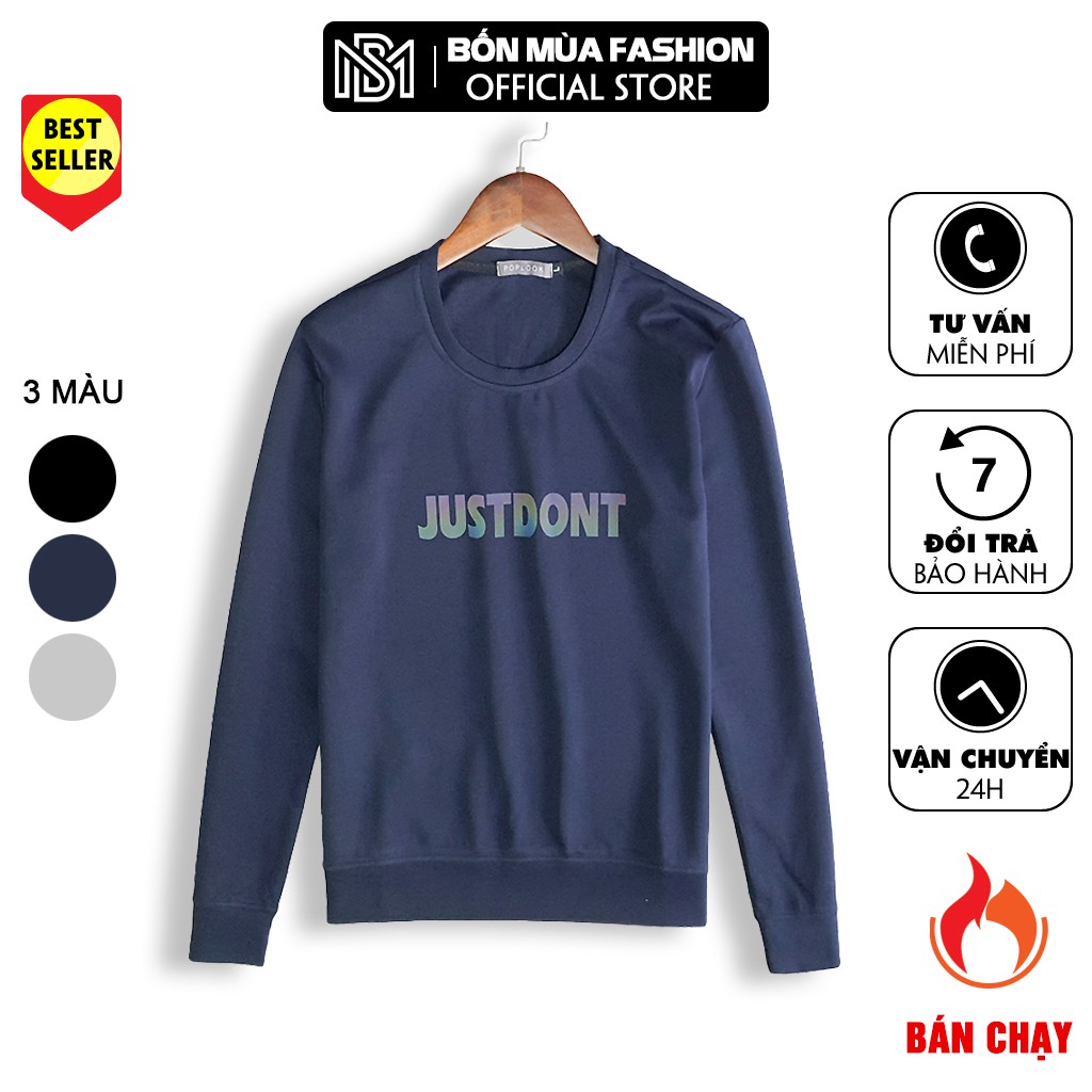 Áo giữ nhiệt - Áo thun nam dài tay cổ tròn chất thun poly co giãn cao cấp, có logo phản quang, giữ ấm cơ thể