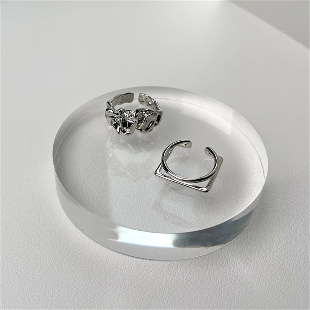 Nhẫn Hở Ngón Trỏ Xếp Ly Màu Bạc Không Phai Thiết Kế Thời Trang Cao Cấp Cho Nữ