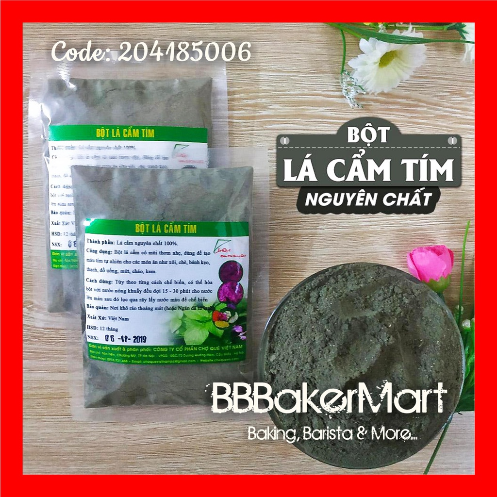 Bột LÁ CẨM tạo màu TÍM tự nhiên - 1 Gói 50gr