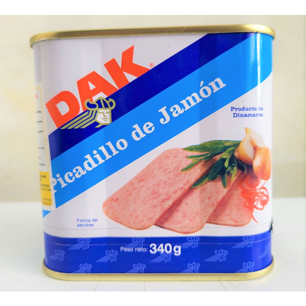 [Hộp vuông 340g [XANH BIỂN] PA TÊ THỊT HEO BĂM NHỎ [Denmark] DAK Chopped Ham (tgc-hk)