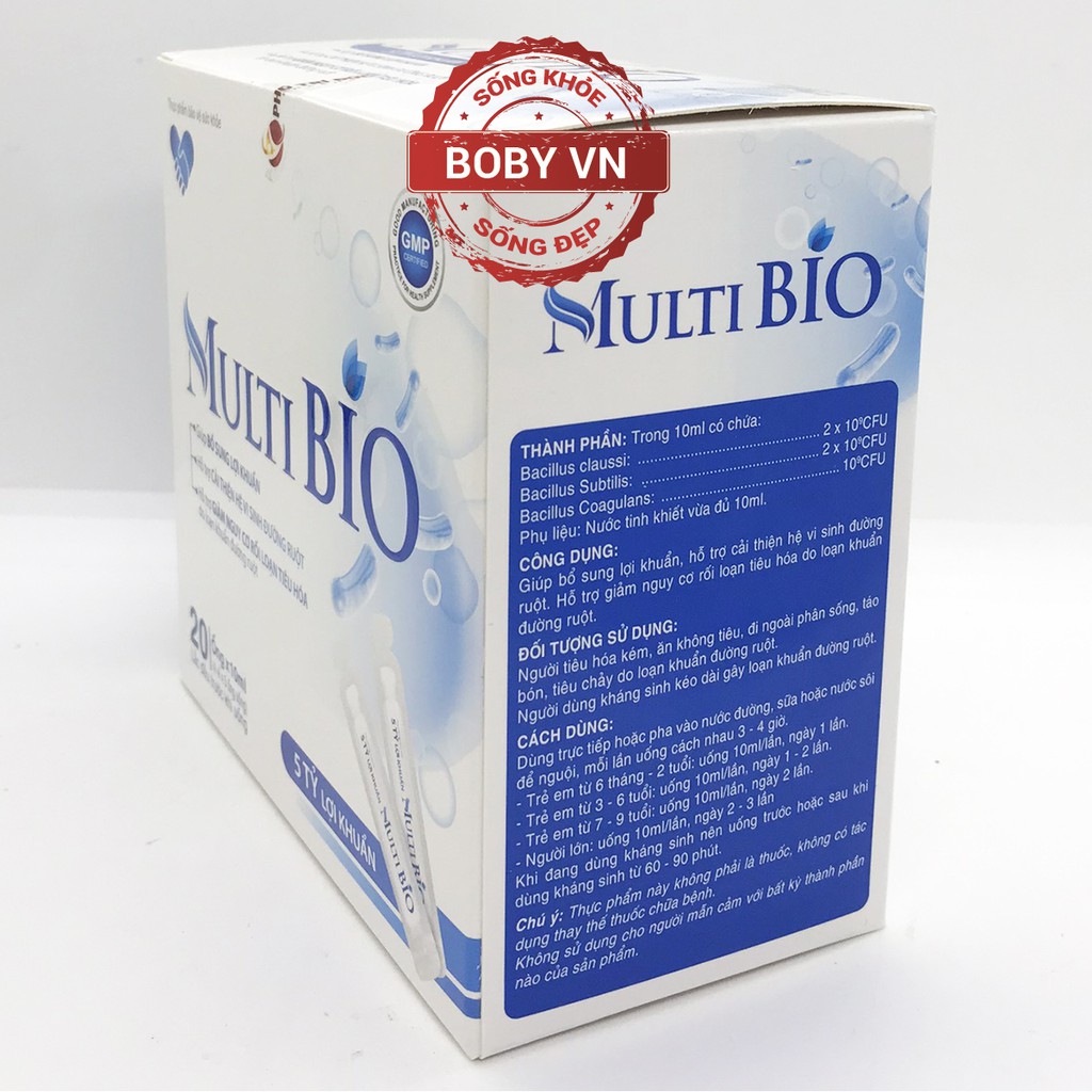 Men vi sinh Multi Bio bổ sung lợi khuẩn, hỗ trợ đường ruột 20 ống x 10ml