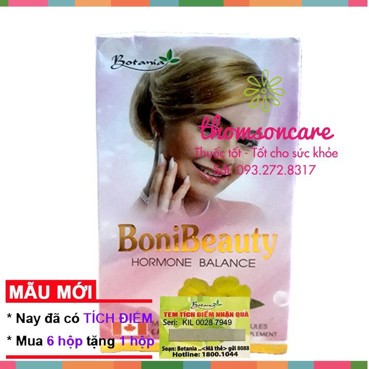 Boni Beauty hộp 30 viên - bổ sung nội tiết tố nữ -  Mua 6 tặng 1 bằng tem tích điểm Bonibeauty