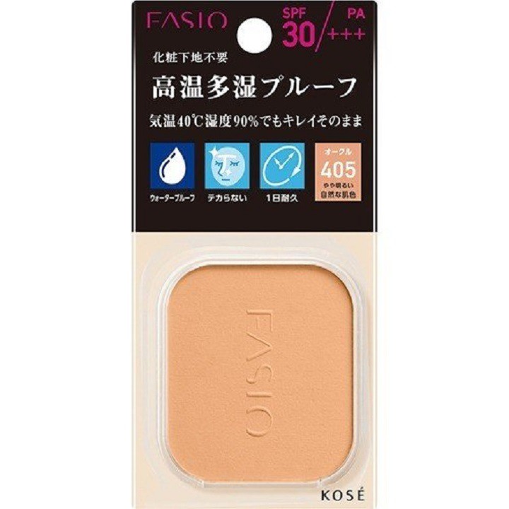 Phấn nền Kose Fasio Powerful Stay UV Foundation (lõi phấn) nội địa Nhật chống nắng, chống nước, mồ hôi SPF 30 PA+++