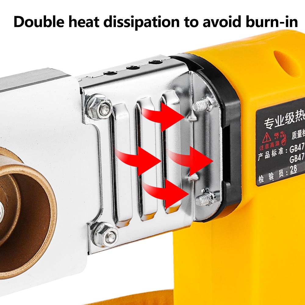 EKEZ Máy hàn ống nhựa chịu nhiệt PP-R, PE, PPC 20-63mm,1200W, tản nhiệt mang cá AC 220V Tự động chỉnh nhiệt