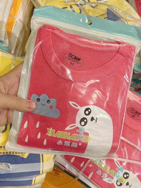 BÁN SỈ Bộ cotton cài vai cho bé hàng QC (ảnh thật + video sp)