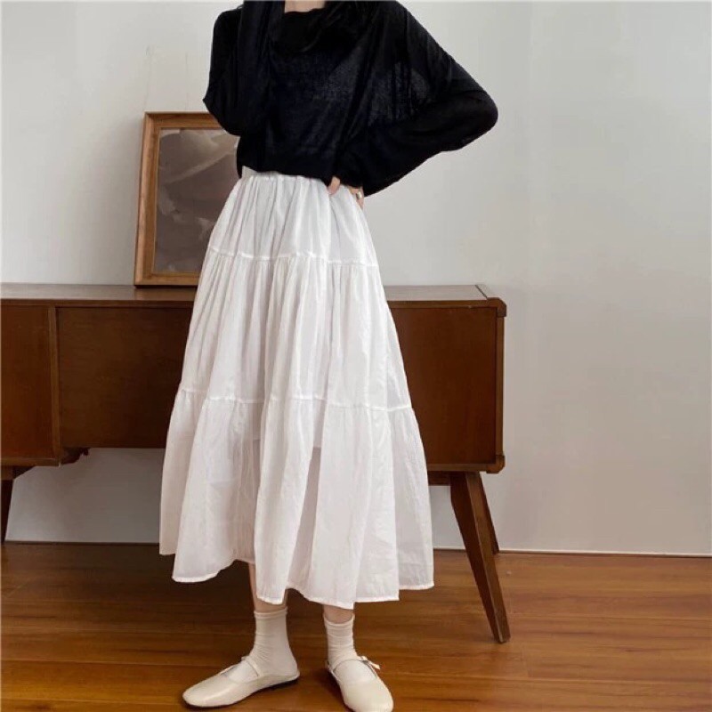 Chân Váy Ulzzang 2 lớp Siêu Xinh, Chân váy Vintage 3 Tầng xoè dáng dài | BigBuy360 - bigbuy360.vn