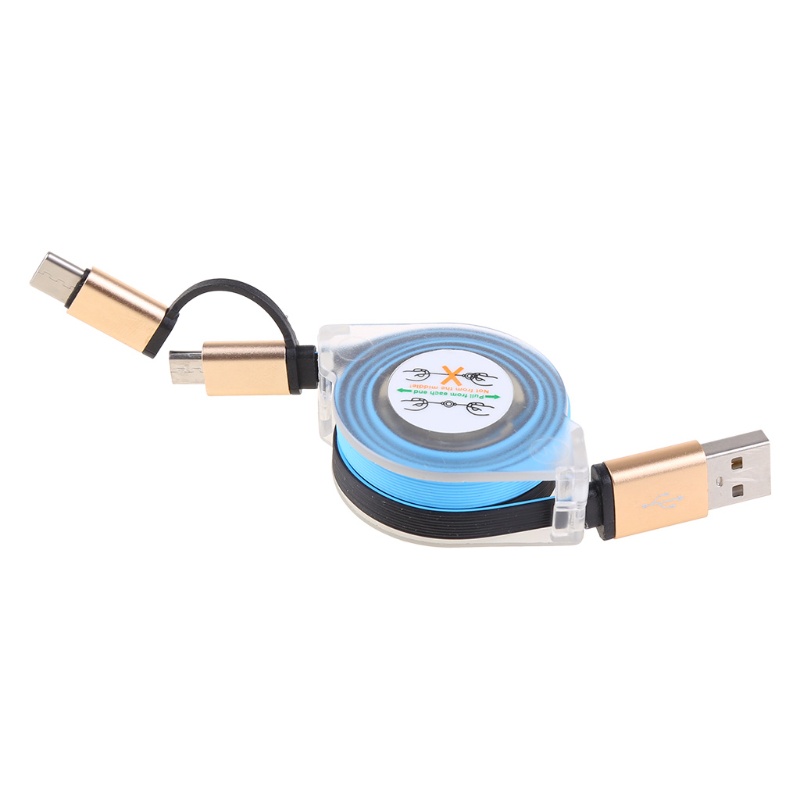 Dây Cáp Sạc Và Truyền Dữ Liệu 2 Trong 1 Micro USB + Type C Cho Điện Thoại Android