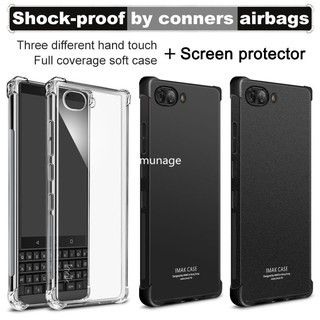 IMAK TPU Silicone Back Cover For BlackBerry Key2 KeyTwo Case+Screen protector