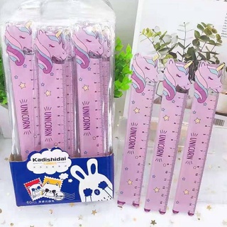 Thước Nhựa Hình con kỳ lân Dễ Thương 15cm Cute unicorn Plastic Straight Rulers Kawaii School Office Supplies Planner Accessories Student Prize kids stationery gift