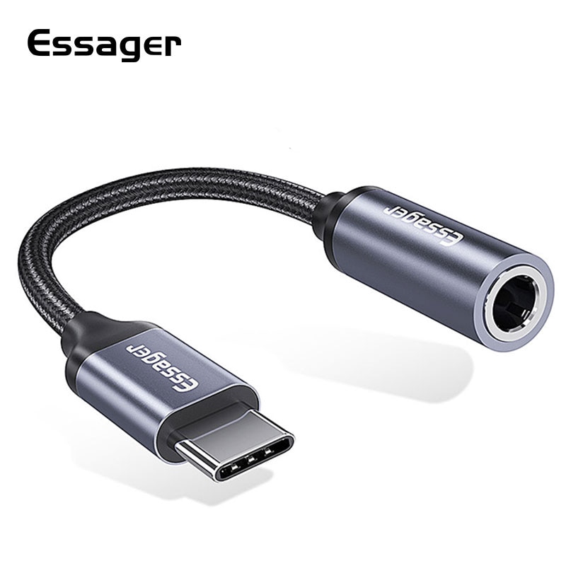 Bộ chuyển đổi tai nghe Essager AUX E01 đầu micro USB type C sang 3,5mm