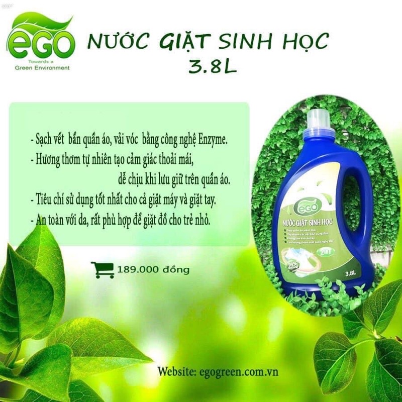 Nước giặt sinh học EGO 3,8 lít