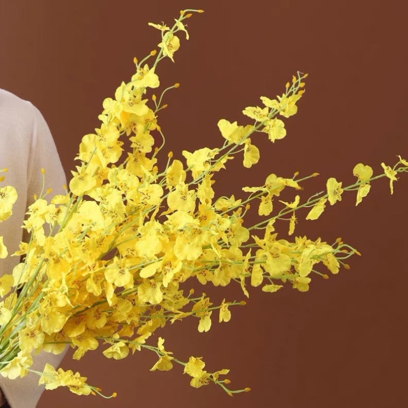 Hoa lụa cao cấp trang trí mô phỏng lan khiêu vũ sang chảnh hàng đẹp phong cách Bắc Âu