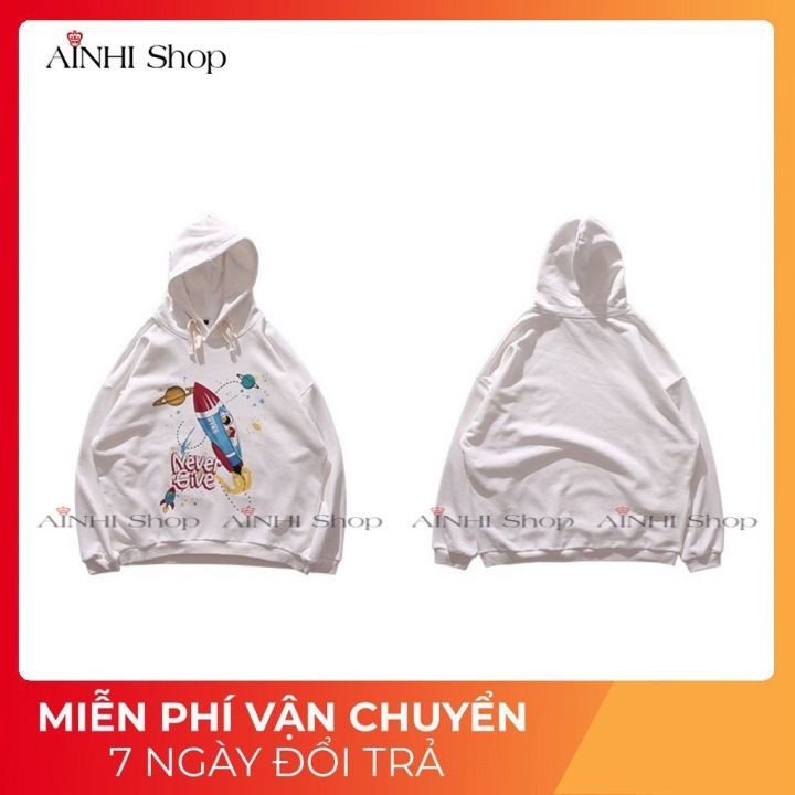 Áo Hoodie Nam Nữ ❤️FREESHIP❤️ Áo Khoác Hoodie (Phi Hành Gia) Vải Nỉ Nhiều Màu - Áo Hoodie Free Size Dưới 65kg