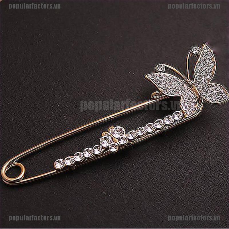 Ghim Cài Áo Kim Loại Hình Bướm Đính Đá Thời Trang