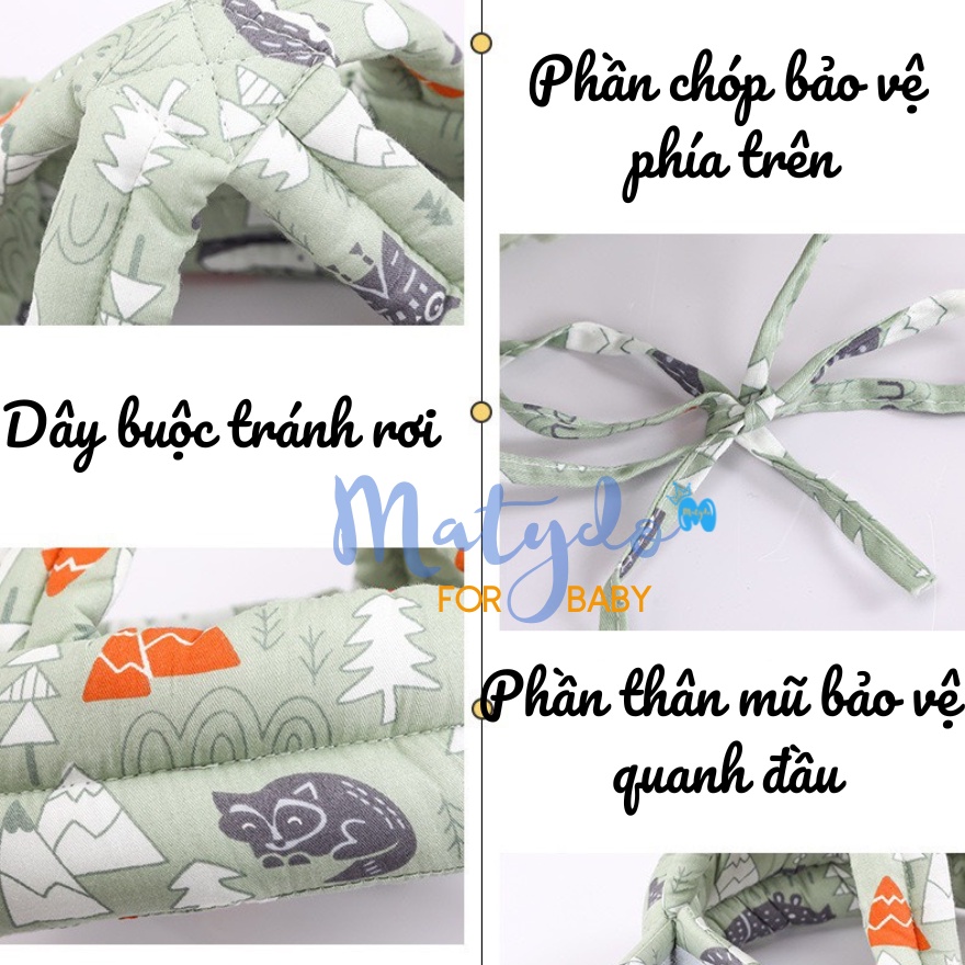 Mũ bảo hiểm cho trẻ em bảo vệ đầu cho bé tập bò tập đi đồ dùng cho bé