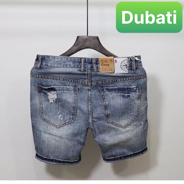 QUẦN SỌT SHORT LỬNG JEAN NAM CHẤT BÒ XANH THÊU KIỂU MỚI CAO CẤP- DB-190- DUBATI FASHION